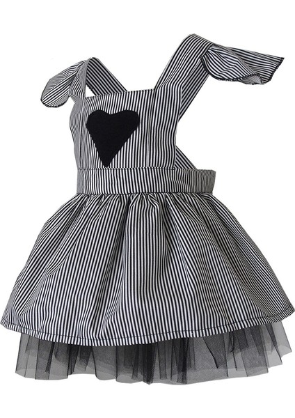 Kız Çocuk Kalp Aplikeli Tütü Siyah Beyaz 5-10 Yaş Doğum Günü Elbisesi fiyatları