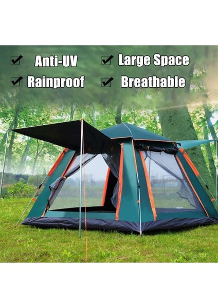 6 Kişilik Tam Otamatik Tenteli Kamp Çadırı Portatif Anti-Uv Su Geçirmez Outdoor Plaj Piknik Çadırı