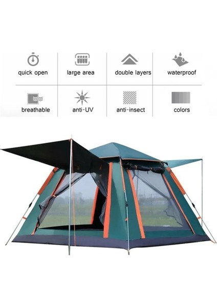 6 Kişilik Tam Otamatik Tenteli Kamp Çadırı Portatif Anti-Uv Su Geçirmez Outdoor Plaj Piknik Çadırı indirimleri