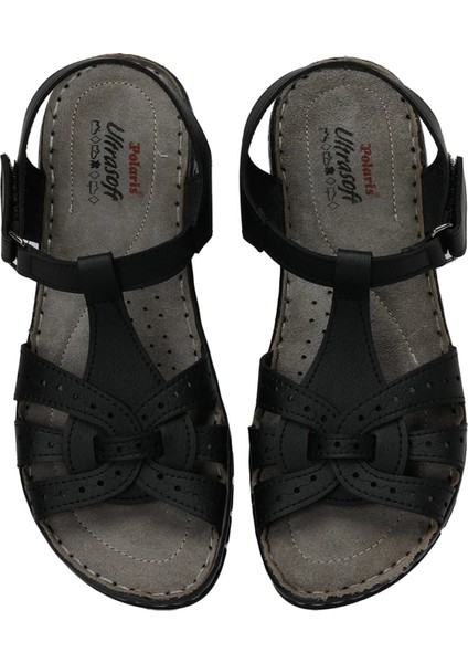 158589 Siyah Ultra Comfort Yumuşak Tabanlı Kadın Sandalet
