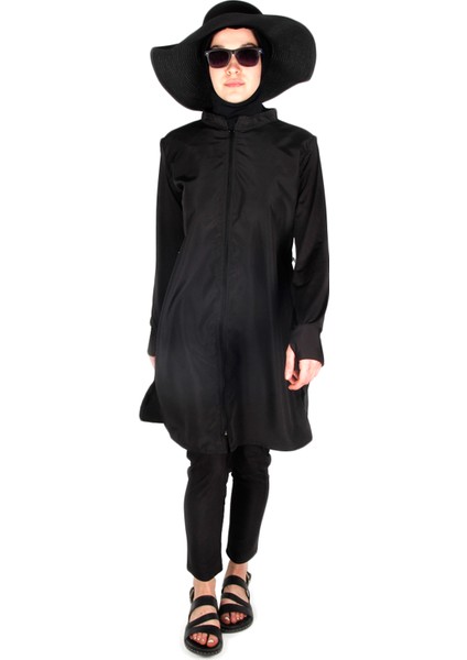 VRS1035 Tam Kapalı Siyah Tesettür Mayo