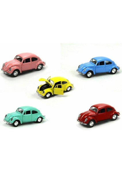 12 Cm. Pastel Çek Bırak 1:36 Sarı Renk Diecast Araba