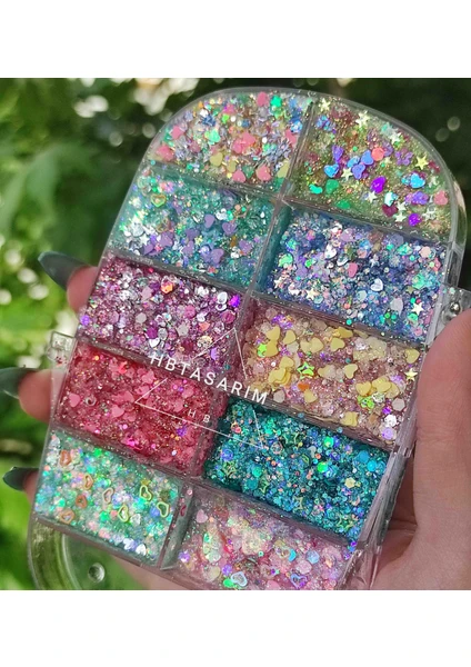 Glitter Simli Jel Far -Yüz ve Vücut Simi Palet