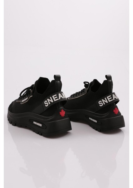 071 Kadin Arkasi Yazi Lastikli Sneaker