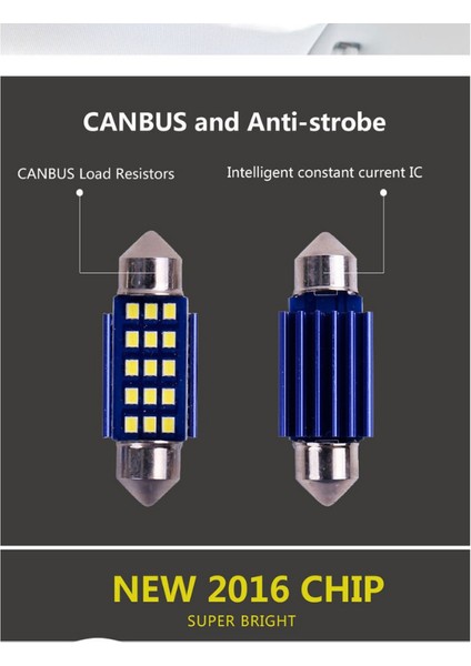 Dekoratif LED Ampul 18SMD Canbus 41MM Sofit Ampul Beyaz/ LAAM871 modelleri