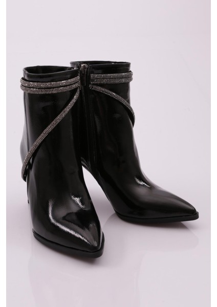 803 Kadin Sivri Burun Silver Ip Taşli Topuklu Bot fiyatları