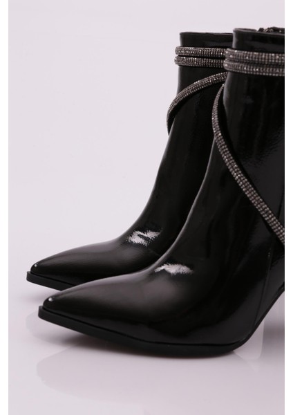 803 Kadin Sivri Burun Silver Ip Taşli Topuklu Bot fırsatları