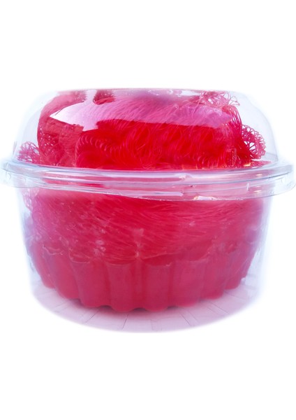 - Çilek Kokulu Cupcake Tasarım Banyo Lifli Sabun 120gr