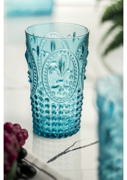 Akrilik Aquamarin 6'lı Uzun Bardak & Su Meşrubat Bardağı 750 ml