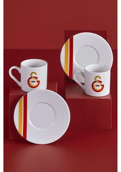 LİSANSLI GALATASARAY 2 KİŞİLİK PORSELEN TÜRK KAHVESİ FİNCAN TAKIMI