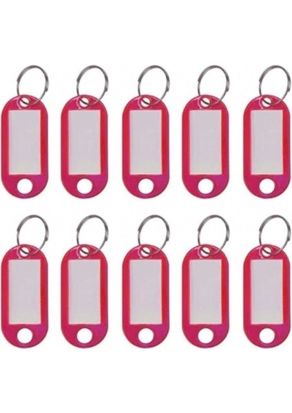 Plastik Anahtarlık Pembe 100'LÜ Paket Antrasit - Beyaz