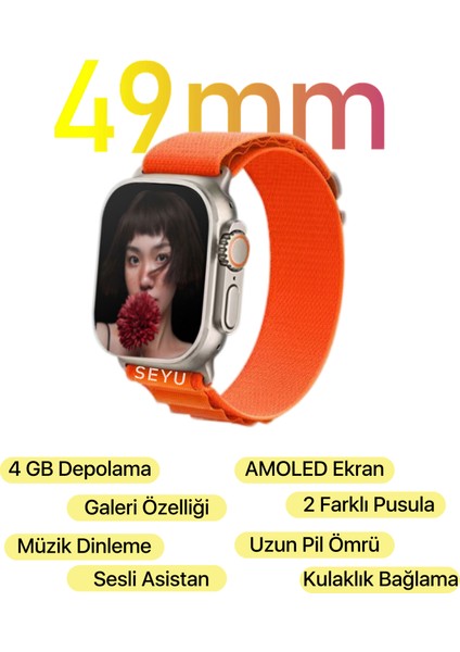 Seyu Watch Watch Ultra Hello 3 Plus Amoled Akıllı Saat Iphone & Android Tüm Telefonlara Uyumlu