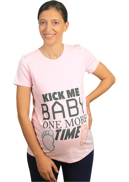 Hamile Tişört Kick Me Baby Pembe fiyatları