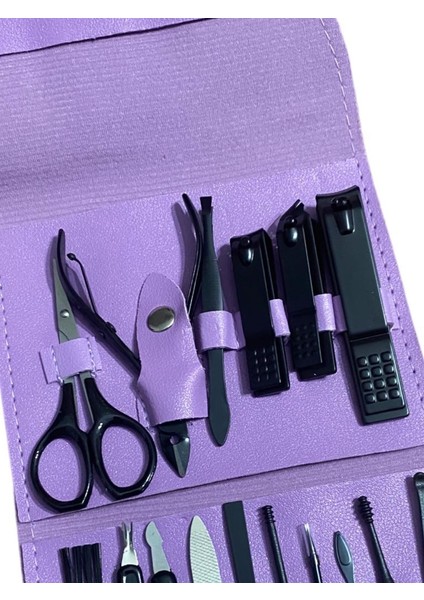 Mor Deri Çantalı 16 Parça Manikür Pedikür Seti fiyatları