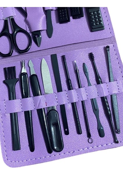 Mor Deri Çantalı 16 Parça Manikür Pedikür Seti indirimleri