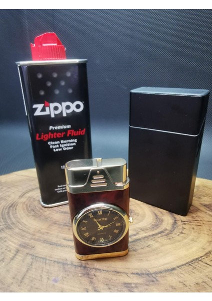 Isme Özel Saatli 1 Torch Çakmak,zippo Benzin ve Tabaka Seti