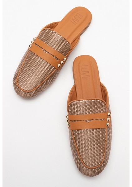 165 Hakiki Deri Kahve Hasır Kadın Terlik fiyatları