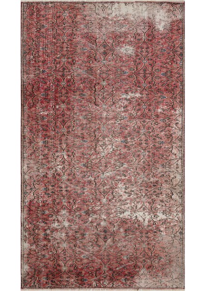 Yün ve Pamuklu Eskitme Vintage Halı 128 x 227 cm 8613