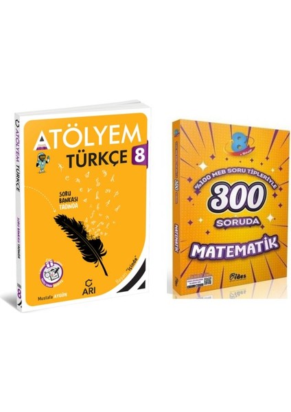 LGS 8.Sınıf Türkçe Atölyem Soru Bankası + Fides 300 Soruda Matematik