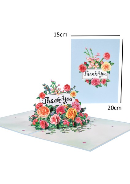 2 Adet Pop-Up Çiçek Kartı Flora Doğum Günü Anneleri Mezuniyet Evlilik Yıldönümü Için 3D Tebrik Kartı (Yurt Dışından)
