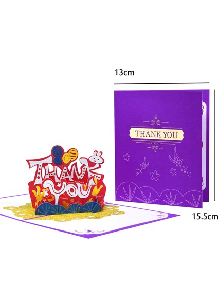 2 Pcs 3D Pop-Up Cards Doğum Günü Kartı Yıldönüm Gifts Postkartı (Yurt Dışından)