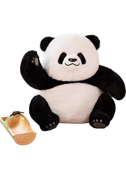 30CM Sevimli Panda Peluş Oyuncak - Siyah / Beyaz (Yurt Dışından)