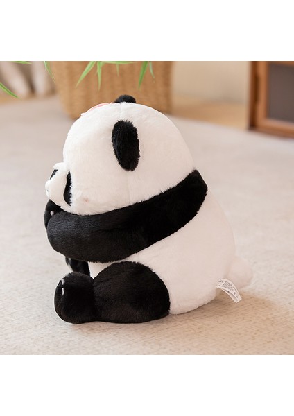 30CM Sevimli Panda Peluş Oyuncak - Siyah / Beyaz (Yurt Dışından)