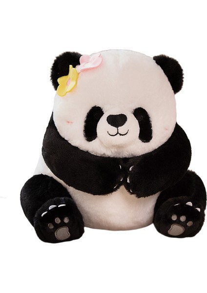 30CM Sevimli Panda Peluş Oyuncak - Siyah / Beyaz (Yurt Dışından)