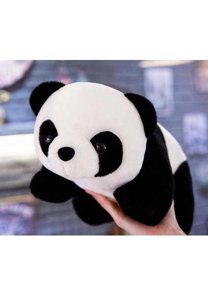 20CM Sevimli Panda Peluş Oyuncak - Siyah / Beyaz (Yurt Dışından)