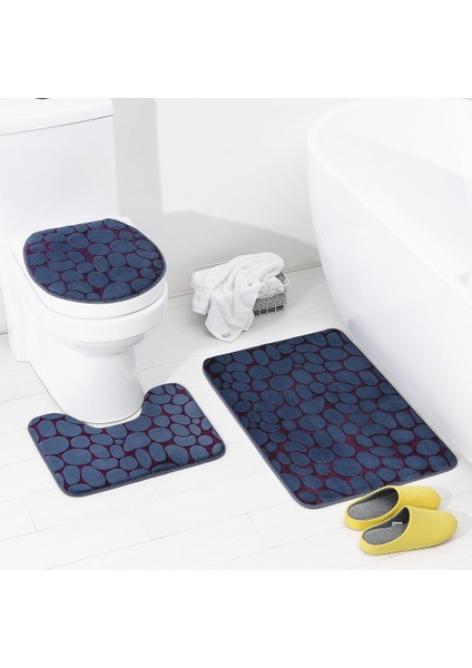3 Tane Banyo Bath Mat Seti Yumuşak Slipsiz 3pc. Banyo Halısı Emici Duş Carpets (Yurt Dışından)