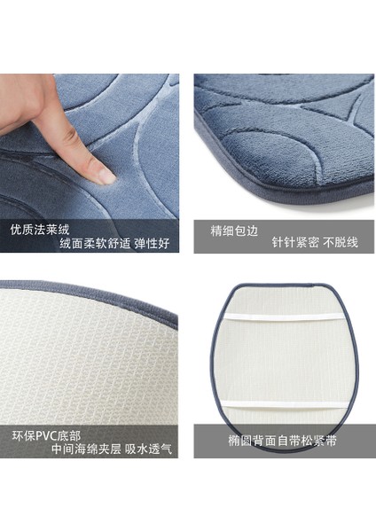 3 Tane Banyo Bath Mat Seti Yumuşak Slipsiz 3pc. Banyo Halısı Emici Duş Carpets (Yurt Dışından)