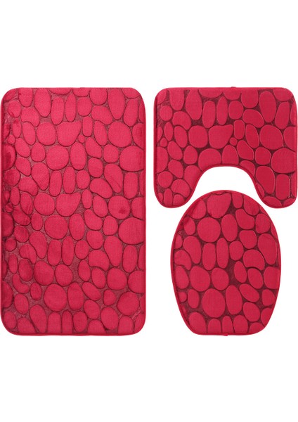 3 Tane Banyo Bath Mat Seti Yumuşak Slipsiz 3pc. Banyo Halısı Emici Duş Carpets (Yurt Dışından)