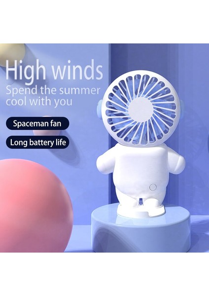 USB Yaz Açık Taşınabilir Şarj Küçük Astronot Fan Soğutucu Masaüstü Fan El Fanı (Yurt Dışından)