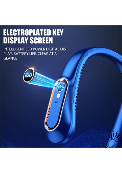 Taşınabilir Mini Asılı Boyun Fanı Bladeless Boyun Bandı Fanı Dijital Ekran Güç Hava Soğutucu USB Şarj Edilebilir Elektrikli Fanlar (Yurt Dışından)