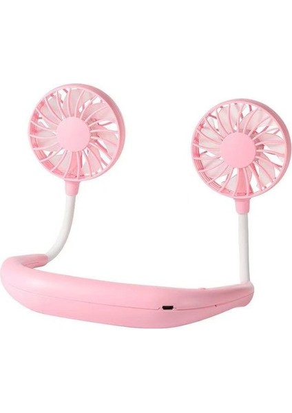 Eller Serbest Boyun Bandı Asılı USB Şarj Edilebilir Çift Fan Mini Hava Soğutucu Yaz Taşınabilir Fanlar (Yurt Dışından)