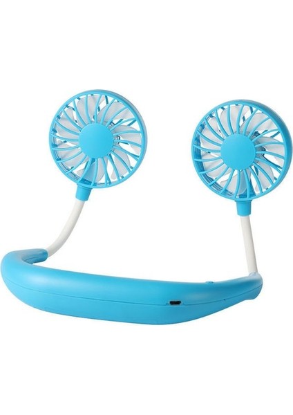 Eller Serbest Boyun Bandı Asılı USB Şarj Edilebilir Çift Fan Mini Hava Soğutucu Yaz Taşınabilir Fanlar (Yurt Dışından)