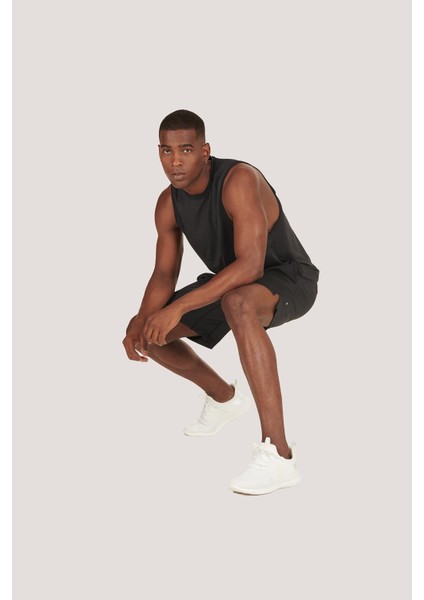 P-002999-ERKEK Askılı Bisiklet Yaka Sıfır Kol Casual Fitness Tişört Kolsuz Spor Atleti-Siyah modelleri
