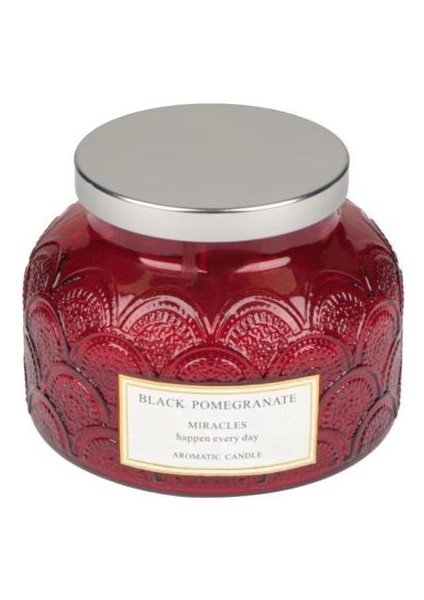 Kırmızı Nar Kokulu Kavanoz Mum 12,5X10CM