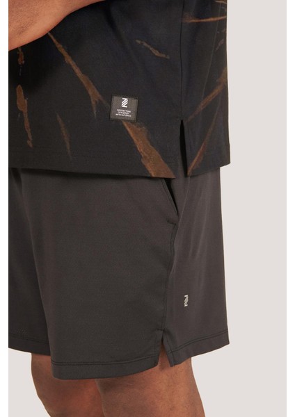 P-006886-ERKEK 100% Pamuklu Oversize Batik Yıkama Efektli Kısa Kol T-Shirt-Siyah