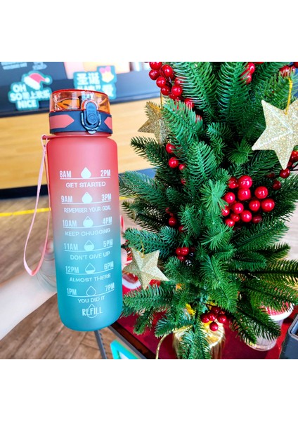 Renk Geçişli Sızdırmaz Kapak Motivasyon Matarası 1 Lt modelleri