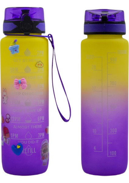 Renk Geçişli Sızdırmaz Kapak Motivasyon Matarası 1 Lt indirimleri