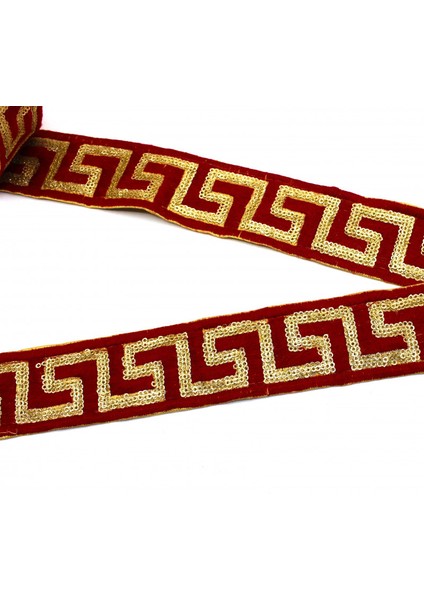 Hint Işi Şerit Etnik Motif Bordo