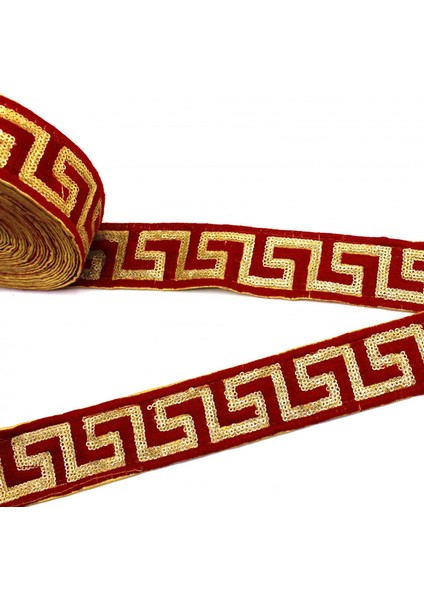 Hint Işi Şerit Etnik Motif Bordo modelleri