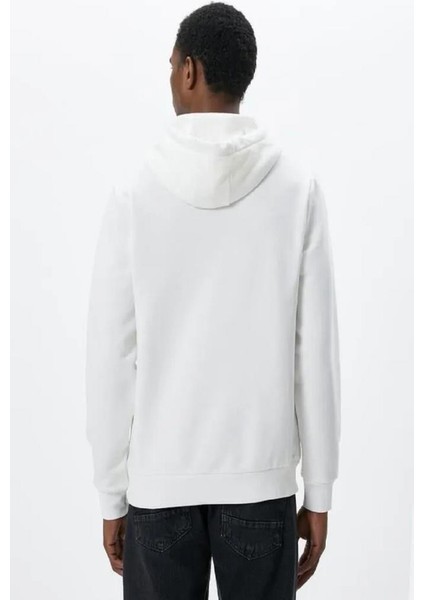 Koton Erkek Basic Kapşonlu Sweat Uzun Kollu Ekru fırsatları