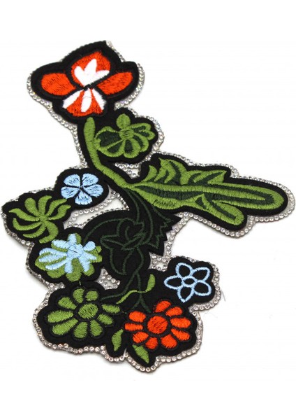 Yapıştırma Kenarları Taşlı Çiçek Model 2