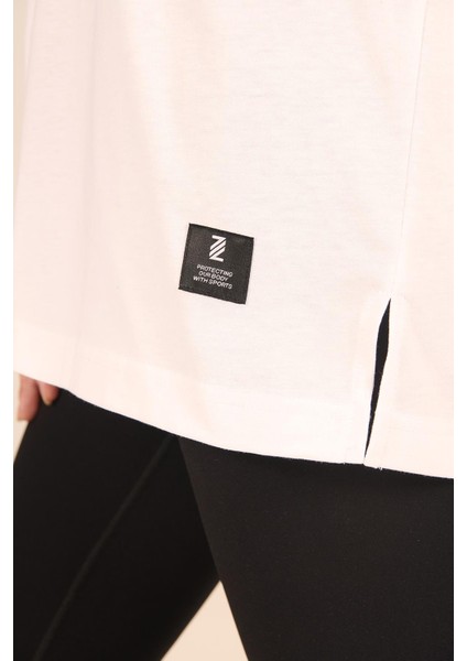 P-005478-KADIN 100% Pamuklu Oversize Kısa Kol T-Shirt-Beyaz indirimleri