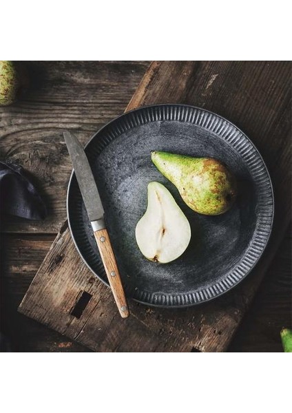 Nordic Sıkıntılı Depolama Tepsisi Vintage Demir Zanaat Metal Yuvarlak Tepsi Gıda Meyve Snack Çatal Tepsi Ev Mutfak Dekoratif Tepsi | Depolama Tepsileri (L) (Yurt Dışından)