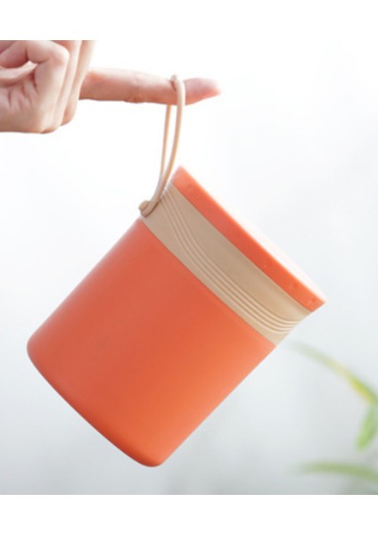 304 Paslanmaz Çelik Kahvaltı Fincanı Kore Tarzı Mühürlü Çorba Konteyner Öğle Yemeği Kutuları Taşınabilir Sızdırmaz Süt Fincan Katlanır Kaşıkla | Öğle Yemeği Kutuları (Turuncu) (Yurt Dışından) modelleri