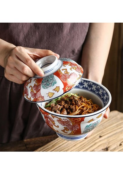 Japon Seramik Kapaklı Şehriye Kase Büyük Yaratıcı Noodle Kase Şehriye Için Meyve Salatası Çorba Kase Malzeme Mutfak Sofra Takımı | Kaseler (Yurt Dışından) fiyatları