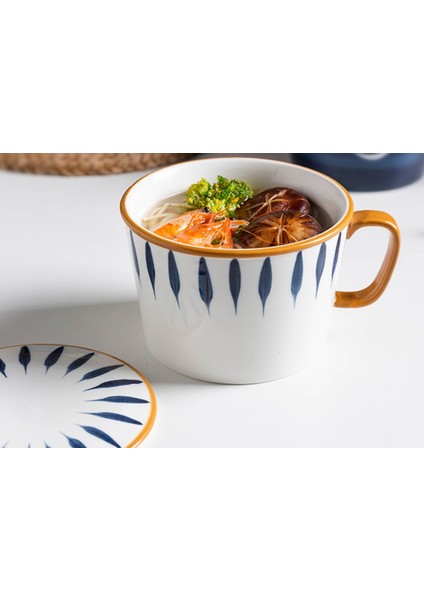 Seramik Sofra Saplı Anında Noodle Kase Ev Çorbası Kase Japon El Boyalı Yaratıcı Anlık Şehriye Kase | Kaseler (Yurt Dışından)